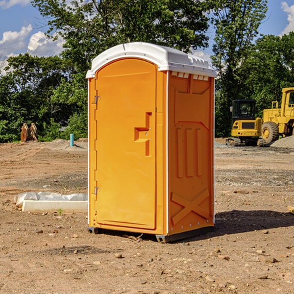 how often are the portable restrooms cleaned and serviced during a rental period in Tehama County CA